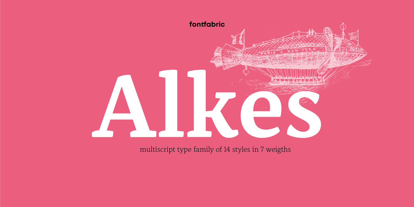 Beispiel einer Alkes Italic-Schriftart